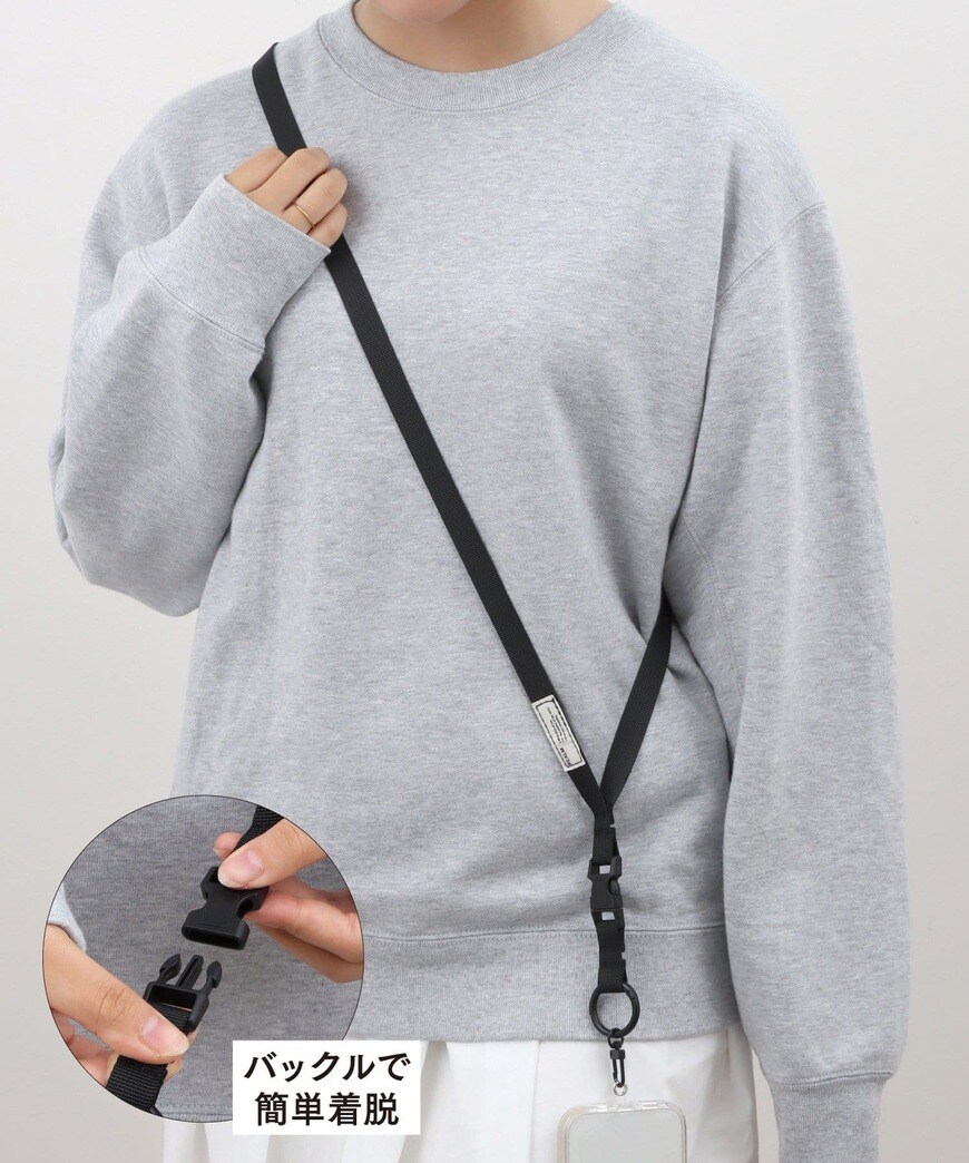 3COINS公式　平紐バックル付きスマホショルダー　画像