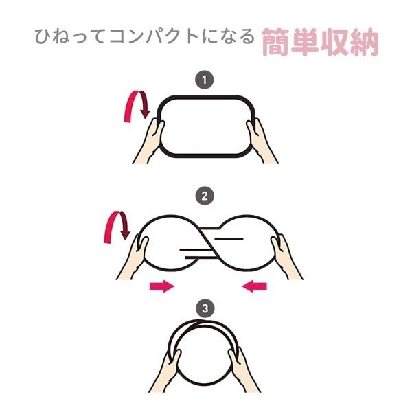 クルッとひねるだけで驚くほどコンパクトに折りたためます