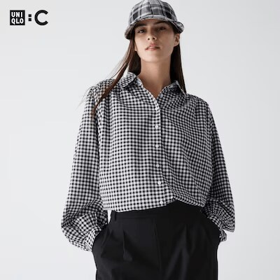 ボリュームチェックブラウス/長袖（税込3990円）