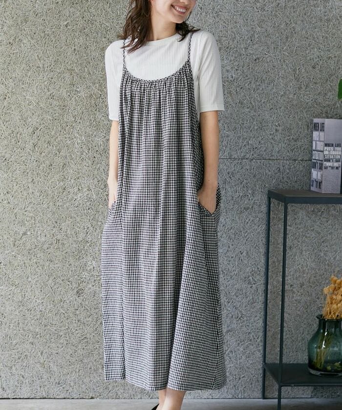 ギャザーキャミワンピース