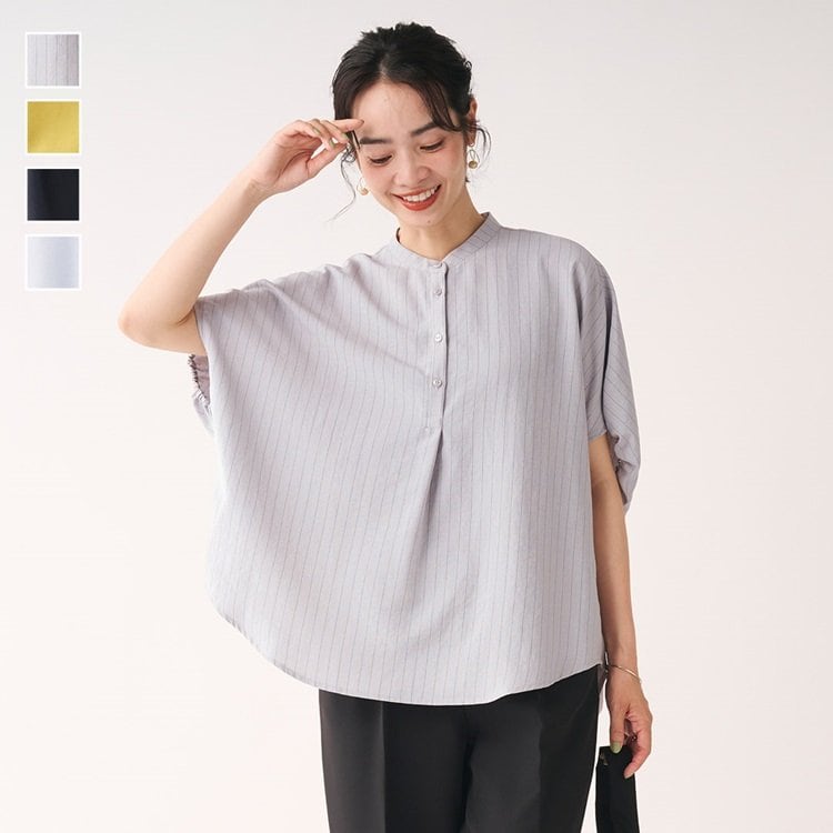 出所：ケユカ公式　ギャザースリーブスキッパーブラウス