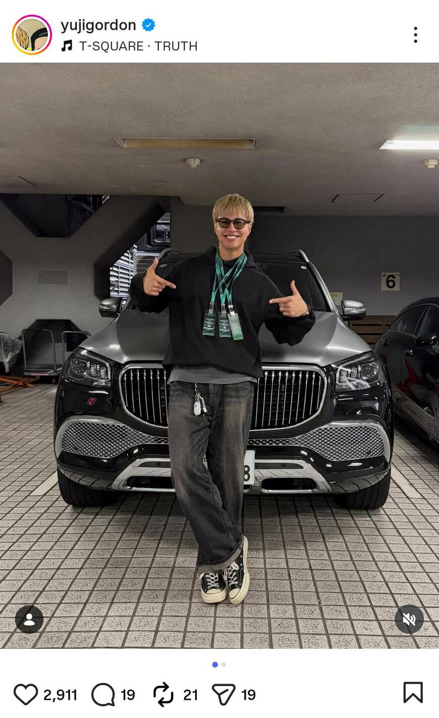 出所：ユージのInstagram（＠yujigordon）参照日：2026年4月4日