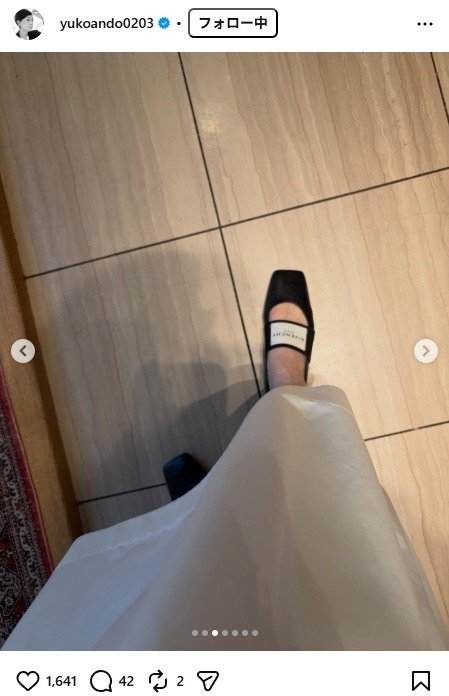 出所：安藤優子のInstagram（＠yukoando0203）　参照日：2026年4月6日