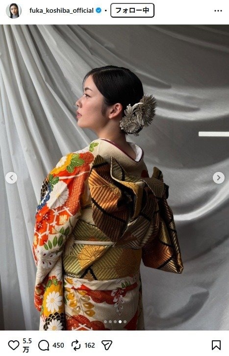 出所：小芝風花のInstagram（＠fuka_koshiba_official） 参照日：2026年1月27日