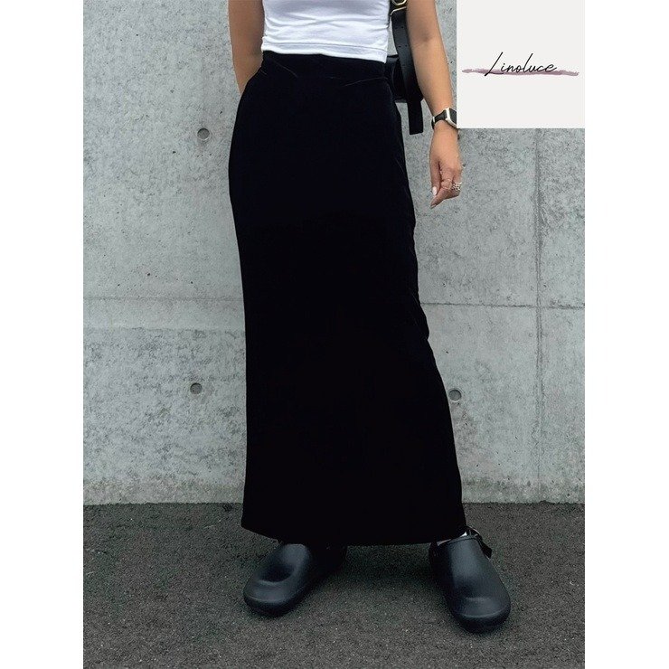 しまむら公式 レディース ベロアスカート(hideka)