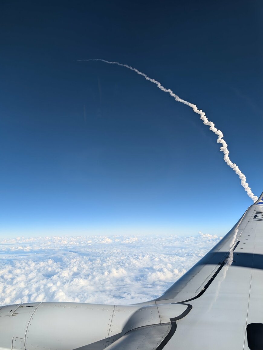 空から眺めるH3ロケットの軌跡