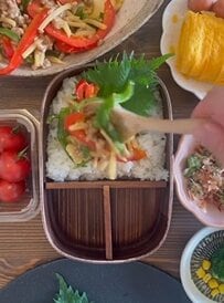 【在宅ワーカーのお弁当】ボリューム満点彩りバッチリな「青椒肉絲風弁当」が話題
