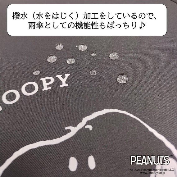 出所：ニトリ　SNOOPYジャンプ傘ボーダー（60cm ブラック）