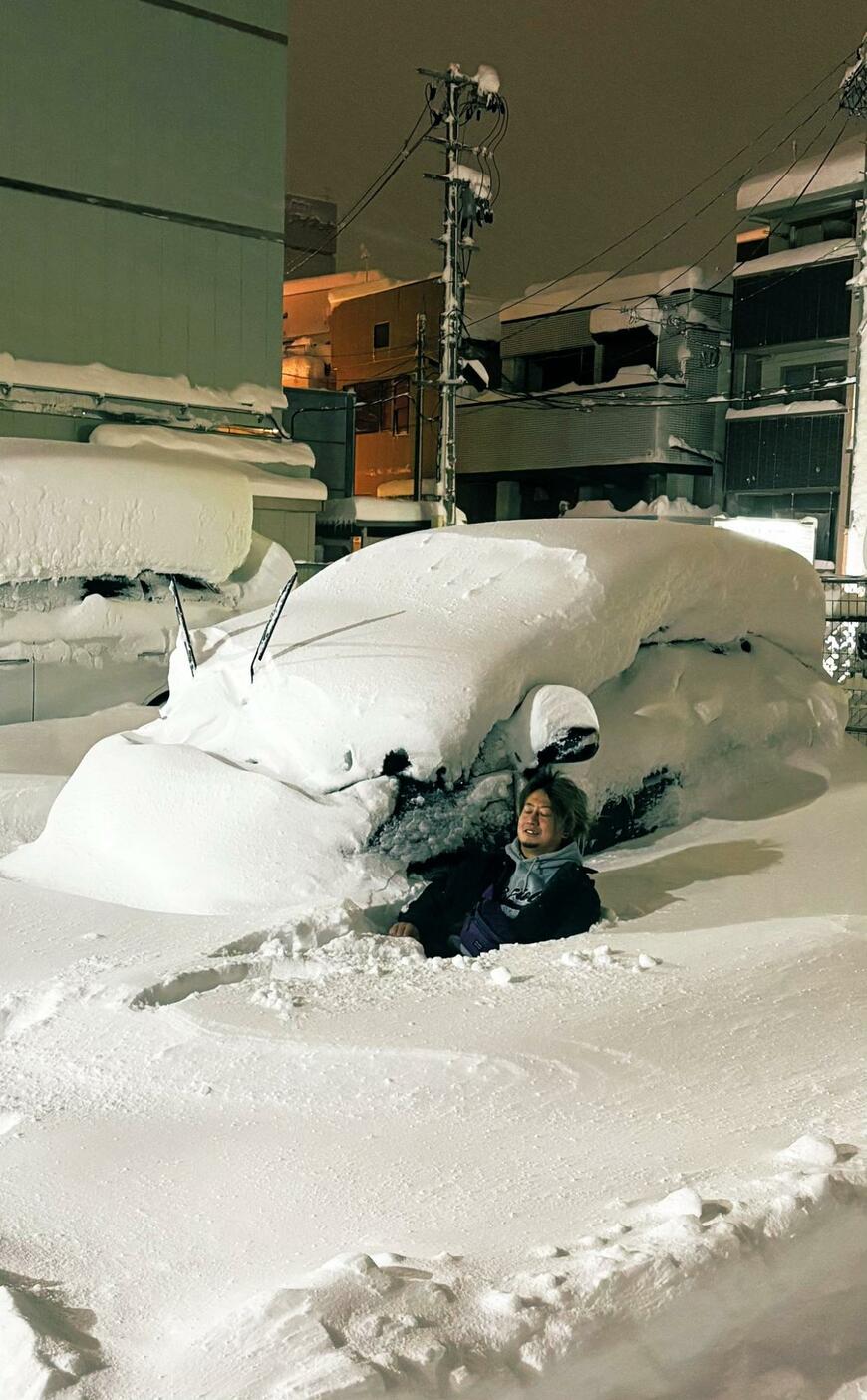 大雪のコインパーキング