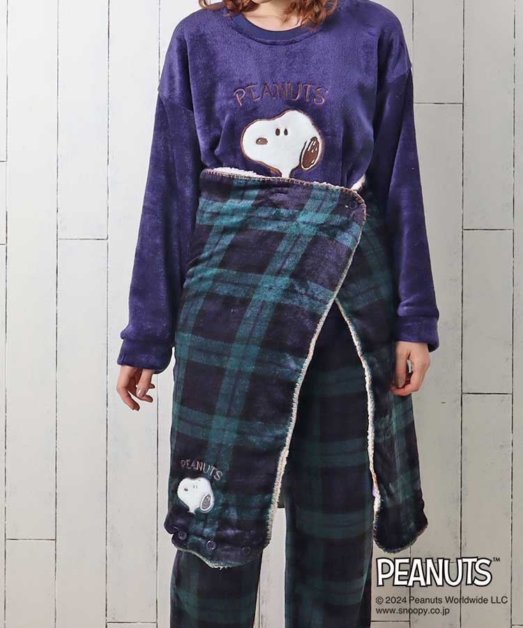 ブルーブルーエ公式 スヌーピーチェック4WAYケープボレロの画像