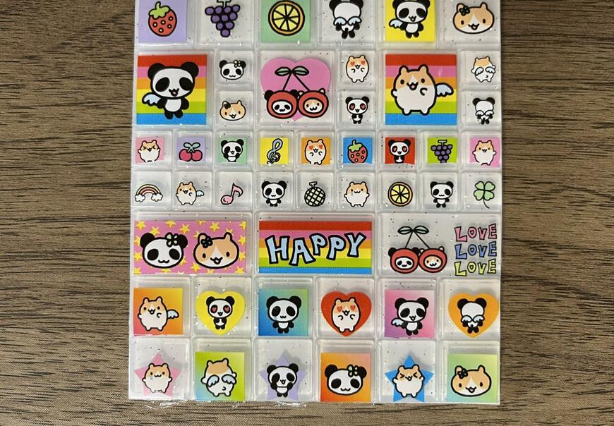 キャンドゥ、タイルシール 84片 ハムスター＆パンダ 　画像