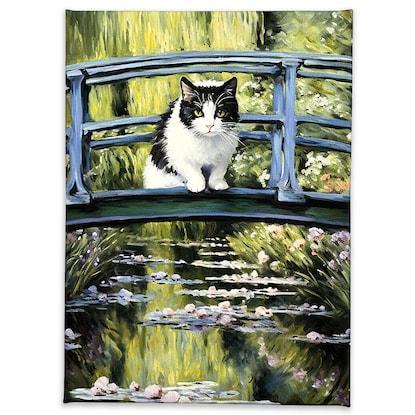 ニトリ公式通販ニトリネット アートボード 睡蓮と猫　画像