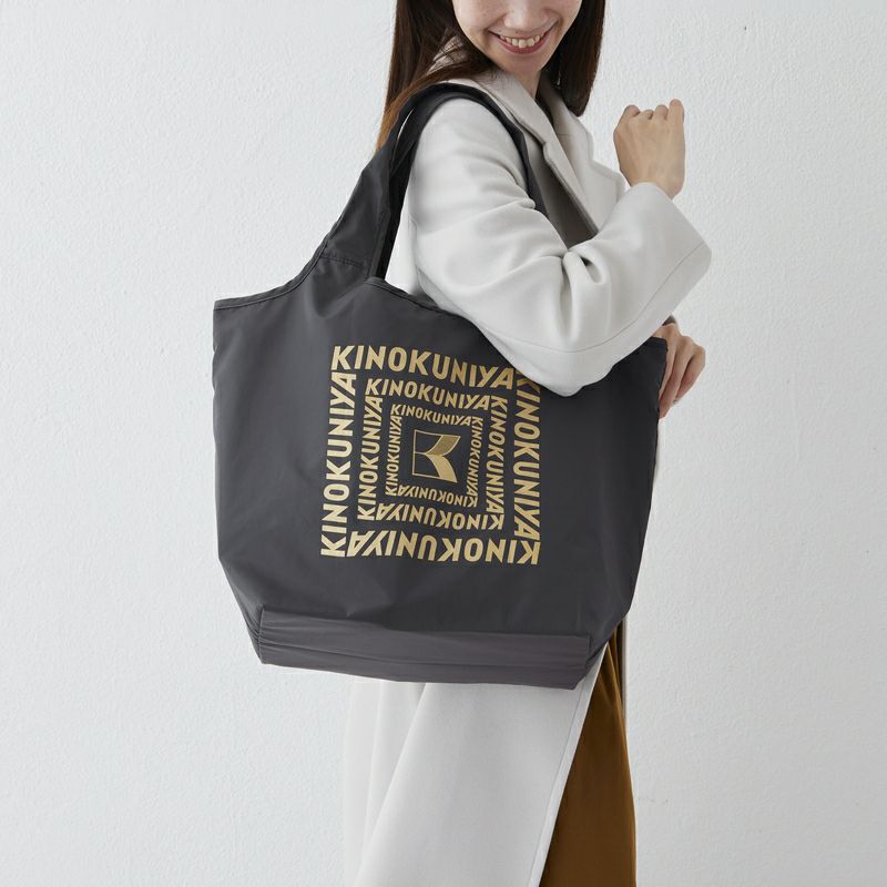 紀ノ国屋公式 まとまる保冷バッグ ゴールドリーフ(ロゴ:ラメあり) 画像