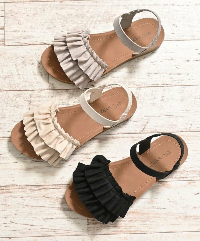 軽量屈曲フリルサンダル