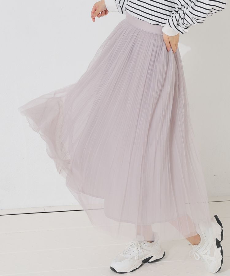 出所：ハニーズ公式通販 チュールプリーツスカート