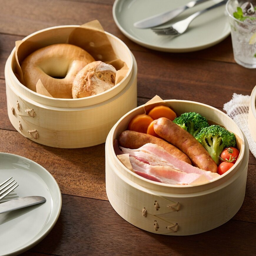 出所：無印良品公式　竹材　蒸篭（せいろ）／本体　深型　小