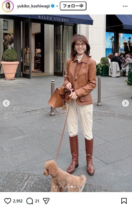 出所：柏木由紀子のInstagram（＠yukiko_kashiwagi） 参照日：2026年3月26日