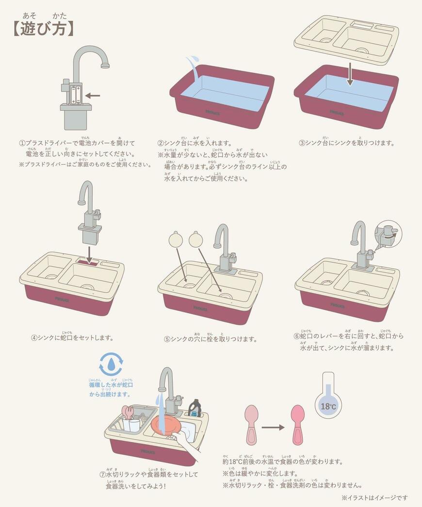 3COINS、水で色が変わるシンクトイ／KIDS水遊び商品画像