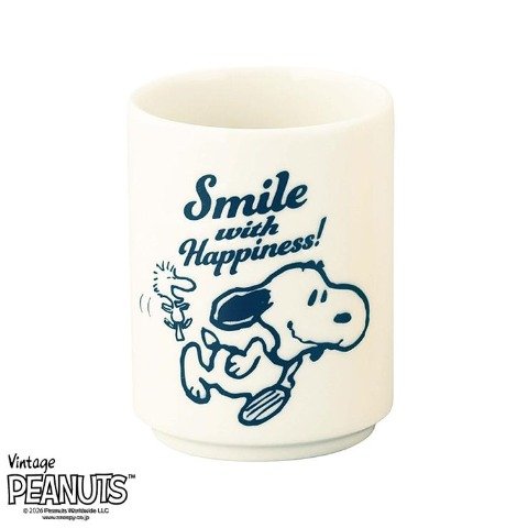 スヌーピーとホッと一息。ホワイト「寿司湯呑(PEANUTS)」