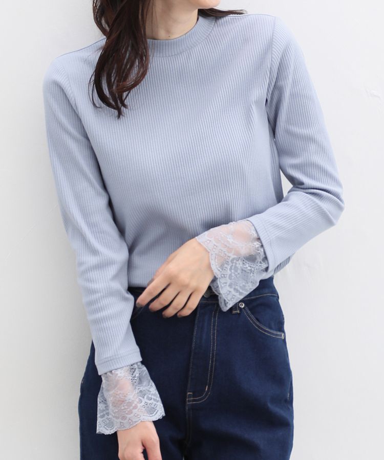 出所：ハニーズ公式通販 袖口レース使いトップス