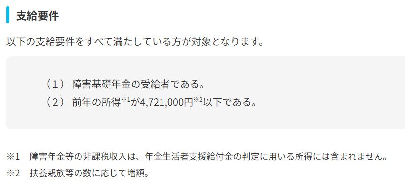 画像:障害年金生活者支援金の支給要件