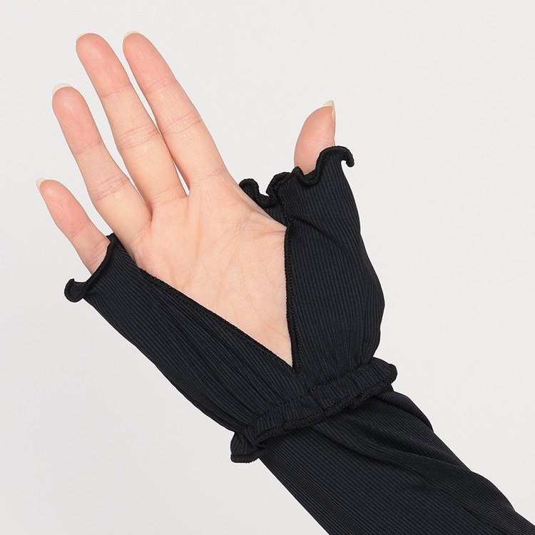 KEYUCA公式 手のひらオープンリブフレア アームカバー ミディアムの画像