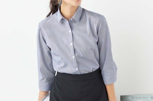 オリヒカ公式　綿100ノンアイロンシャツ 七分袖 ギンガムチェック レギュラー