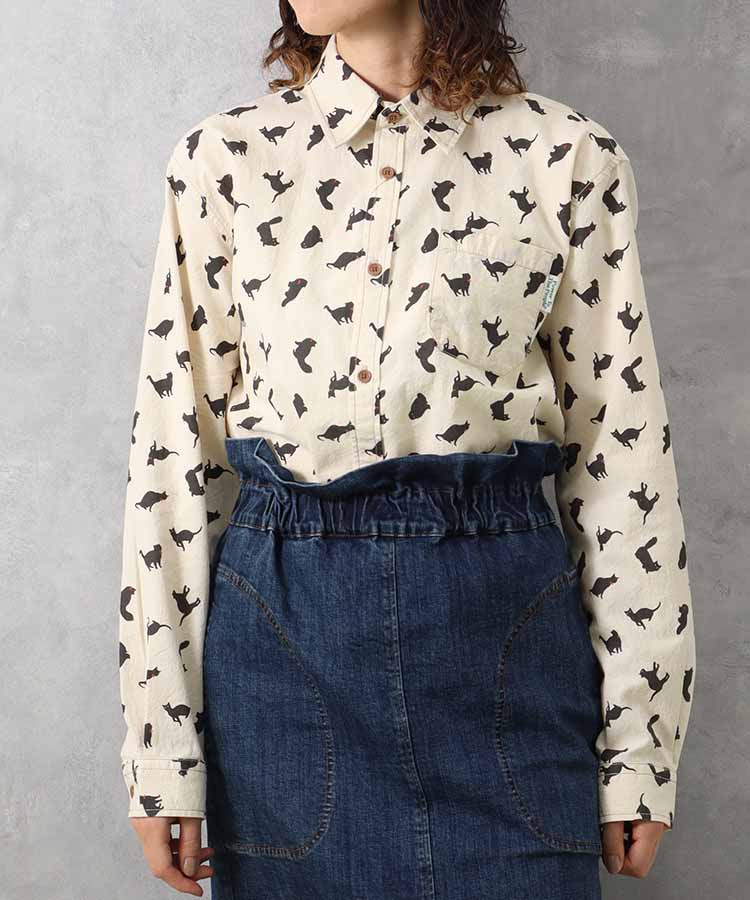 出所：ブルーブルーエ公式　総柄プリントシャツ