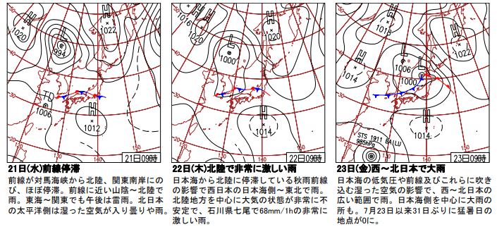 出所：気象庁「日々の天気図（2022年4月以前の天気図）」