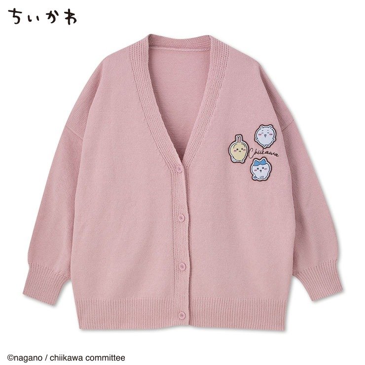 しまむら公式 レディース ニットカーディガン(ちいかわ)大きいサイズピンク画像