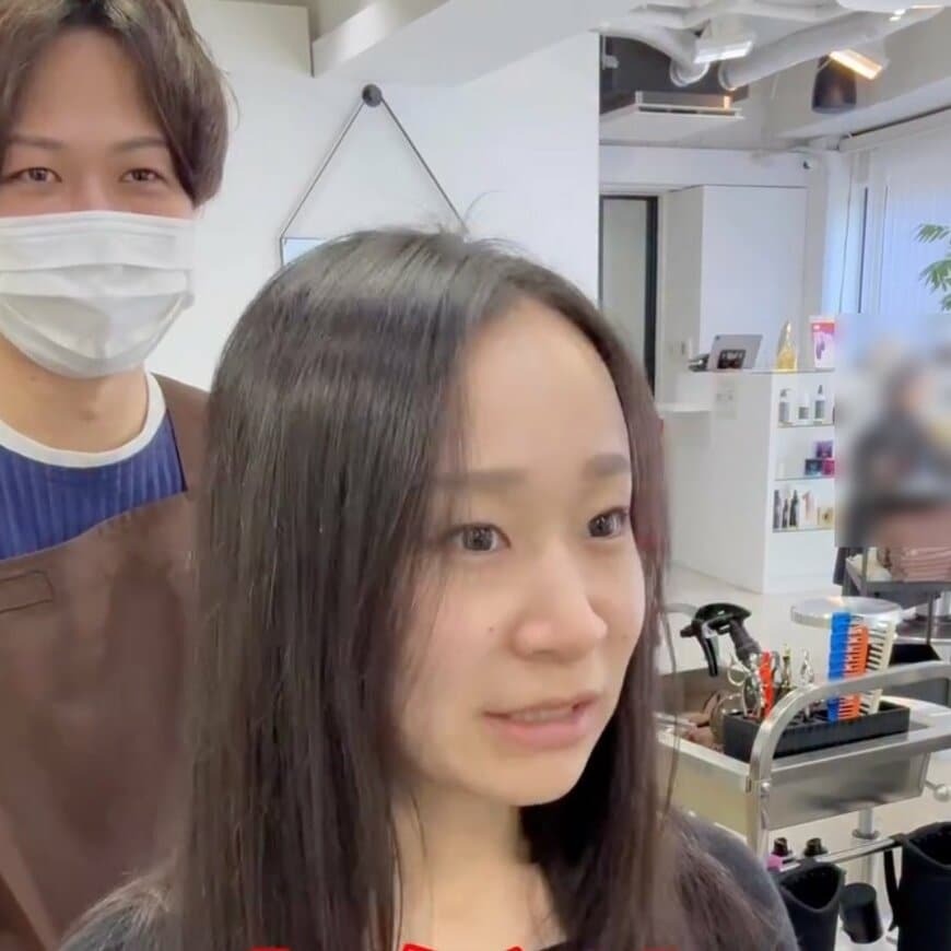 【激変！】富山から来たロングの女性が「お任せ」でバッサリ！本人「おぉー短い！」とびっくり仰天