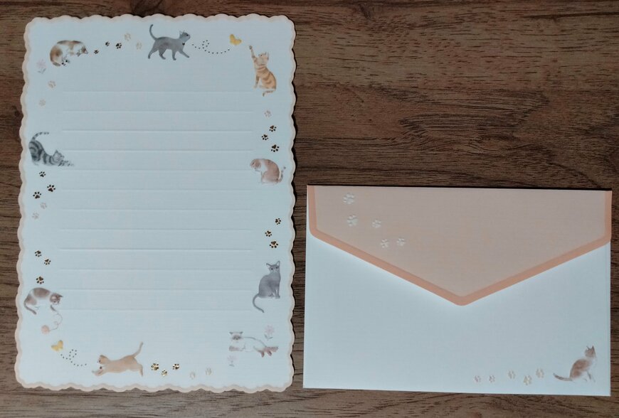 筆者撮影（ダイソー、レターセット（ネコ））