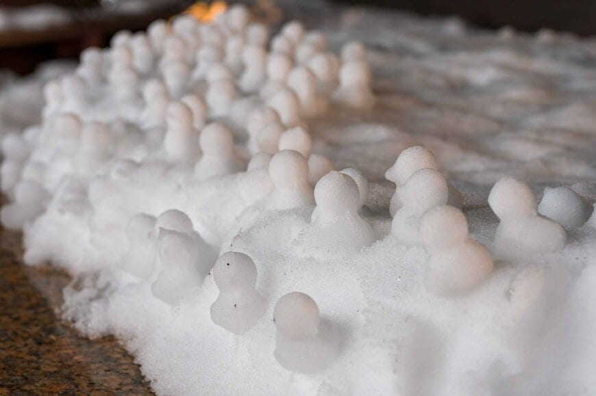 アヒルの雪だるま
