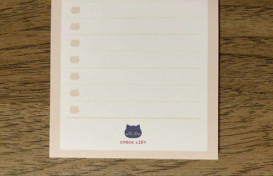 セリア、メモ チェックリスト トラベルネコ 30枚商品画像