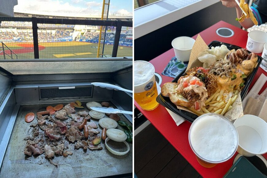 野球場でまさかの本格BBQ！