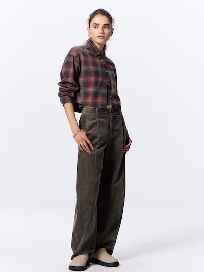 コーデュロイバレルレッグパンツ（丈標準71.0～75.0cm）（セットアップ可能）