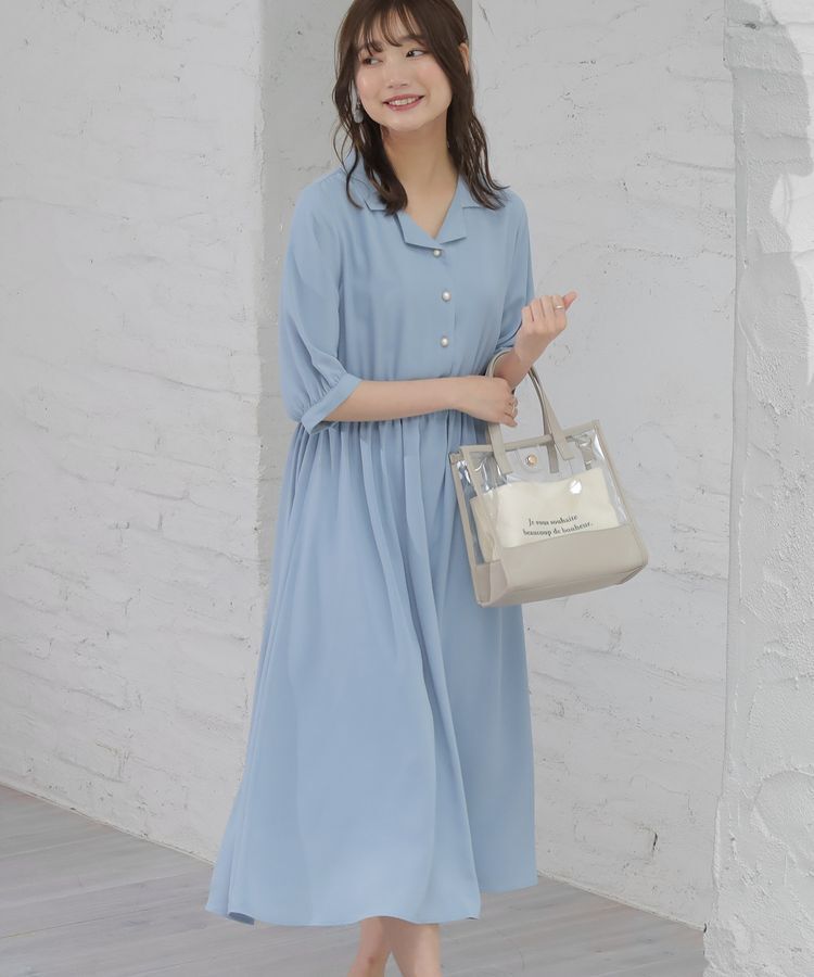 出所：ハニーズ　開襟ワンピース