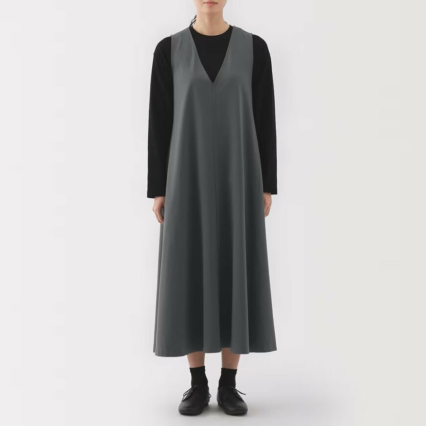 無印良品公式 婦人 二重編みジャンパースカートの画像