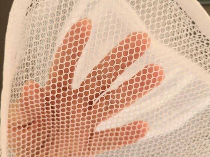 ネットは粗め!しっかり洗えて乾きやすい