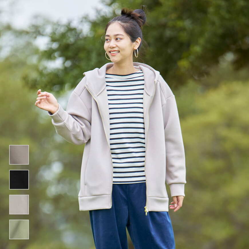 出所：ワークマン公式　レディースストレッチライトコクーンジップパーカー