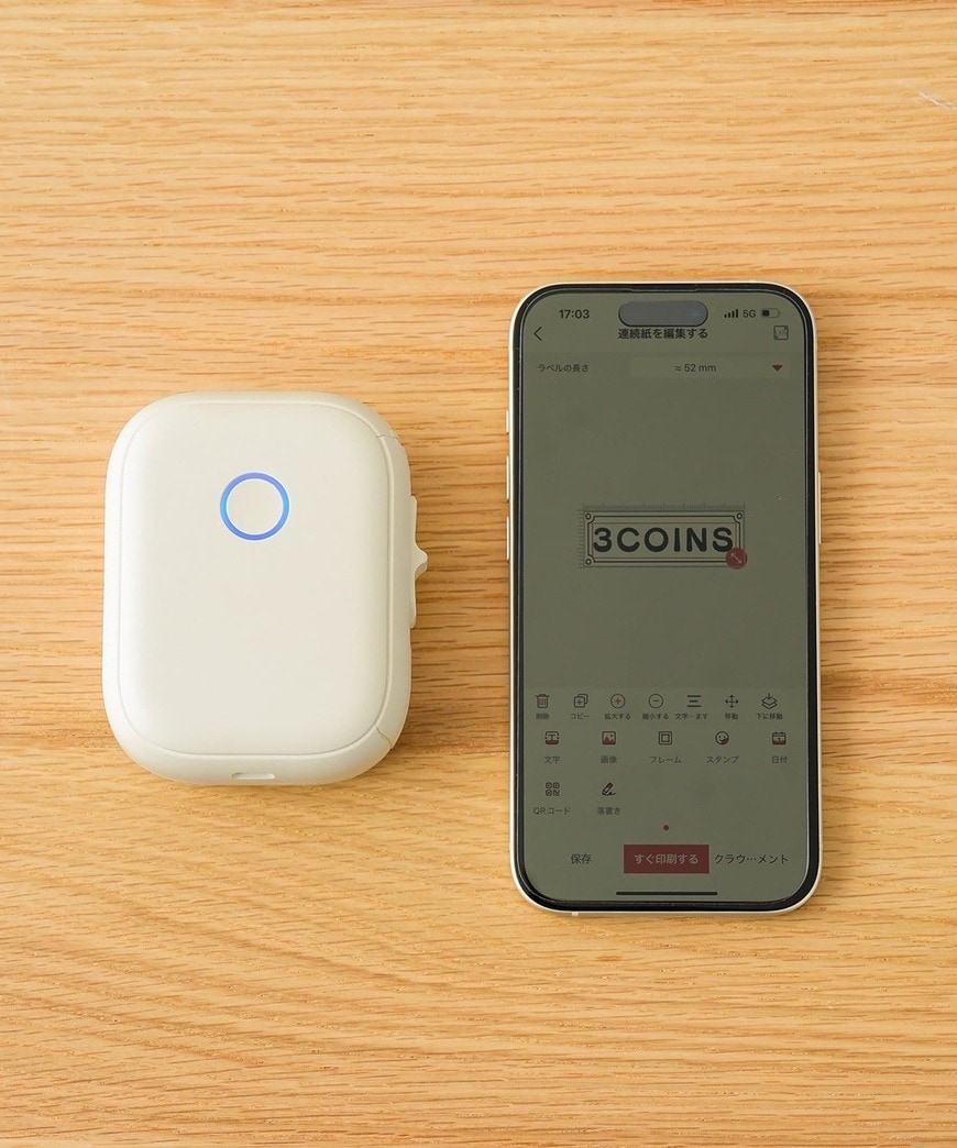 出所：3COINS公式　ラベルプリンター