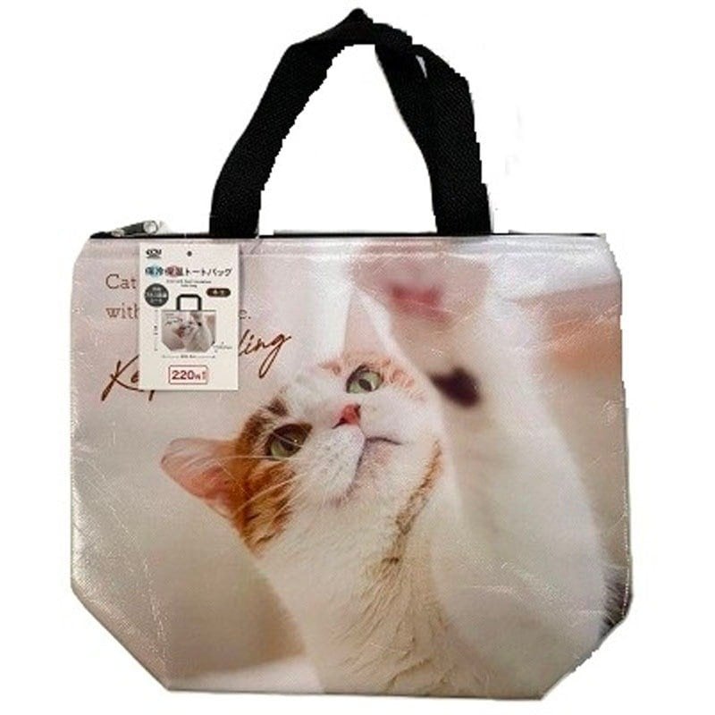 キャンドゥ公式 保冷トートバッグ ネコ柄