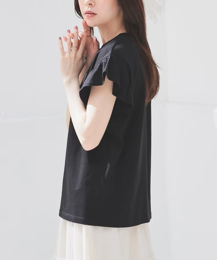 ハニーズ公式　ネコプリントフリル袖Ｔの画像