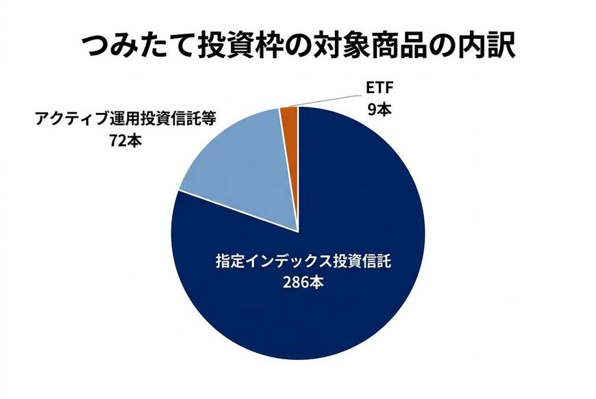 つみたて投資枠の対象商品の内訳