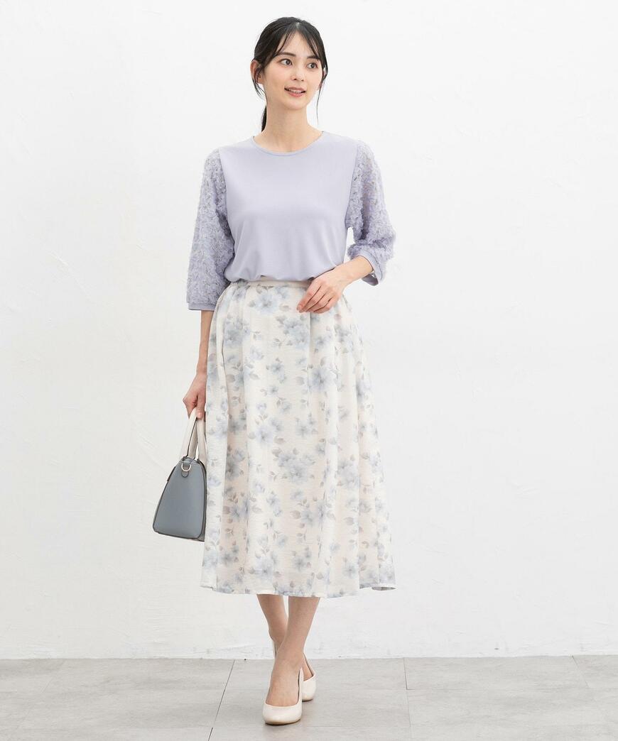 ハニーズ 6分袖レース使いトップス