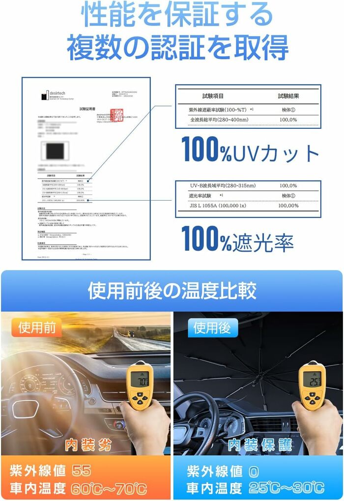 TIKUNO 車用サンシェードフロント