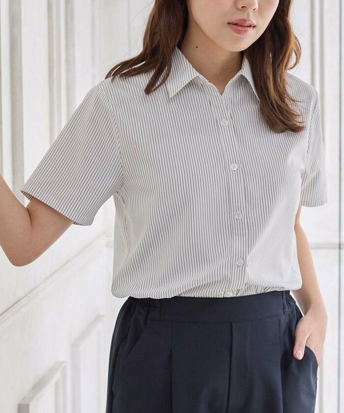 ハニーズ公式 半袖スキッパーシャツ