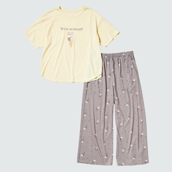 ユニクロ公式 ちいかわ×サンリオキャラクターズ:スイーツコレクションラウンジセット(半袖)