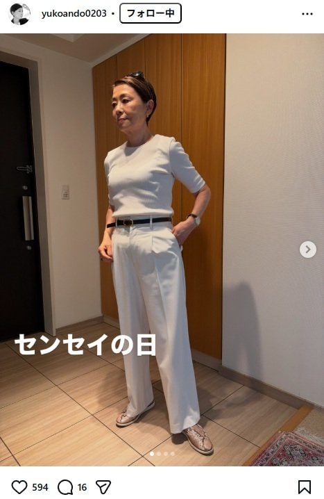 出所：安藤優子のInstagram（＠yukoando0203） 参照日：2026年6月19日