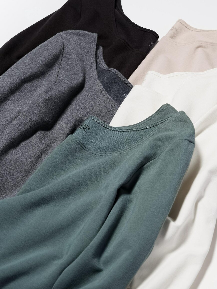 出所：ユニクロ公式　極暖ヒートテックコットンUネックT/8分袖